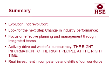 Summary from HSE presentation