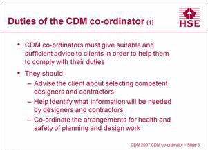 Duties of the CDM co-ordinator